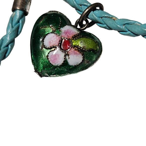 Handmade Turquoise Braided Cord Charm Necklace Assorted Beads Pendants Jewelry - Picture 4 of 12